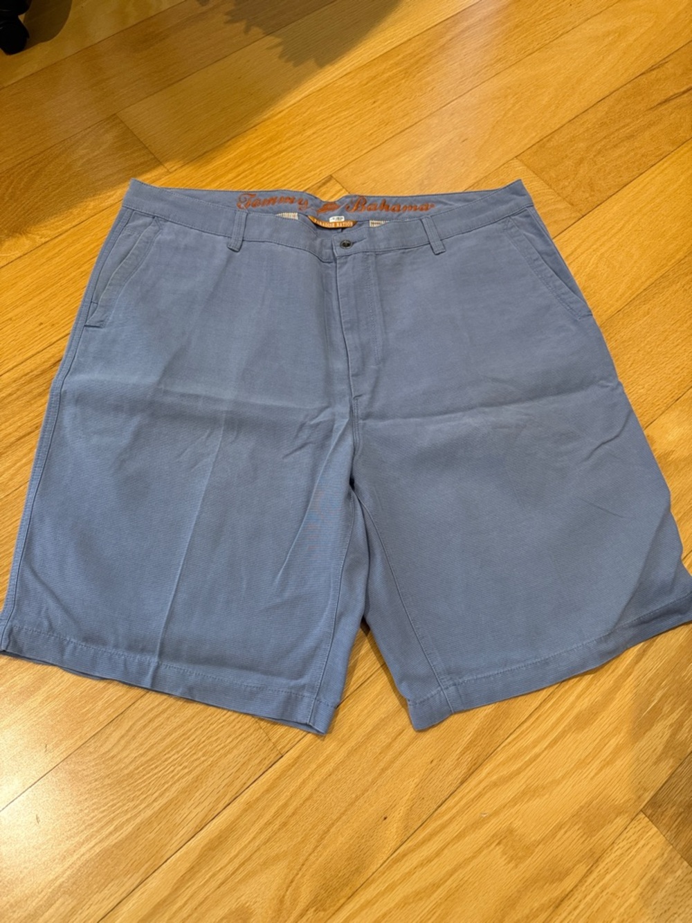 Tommy Bahama Light Blue/Gray Men's Flat Front Shorts Size 40